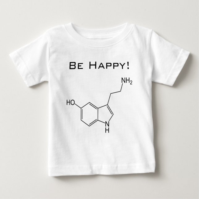 Camiseta Para Bebê Esteja feliz! T-shirt da criança da serotonina (Frente)