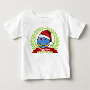 Camiseta Para Bebê Estilo alegre do Natal da bandeira de Aruba