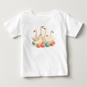 Camiseta Para Bebê Estilo de Cut-Out de Seis Gansos A-Lay