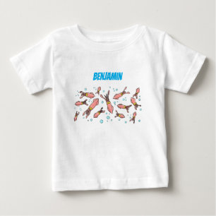 Camiseta Para Bebê Estilo de desenho animado de lula rosa