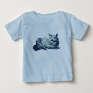 Camiseta Para Bebê estilo de desenho animado do gatinho de curta dist