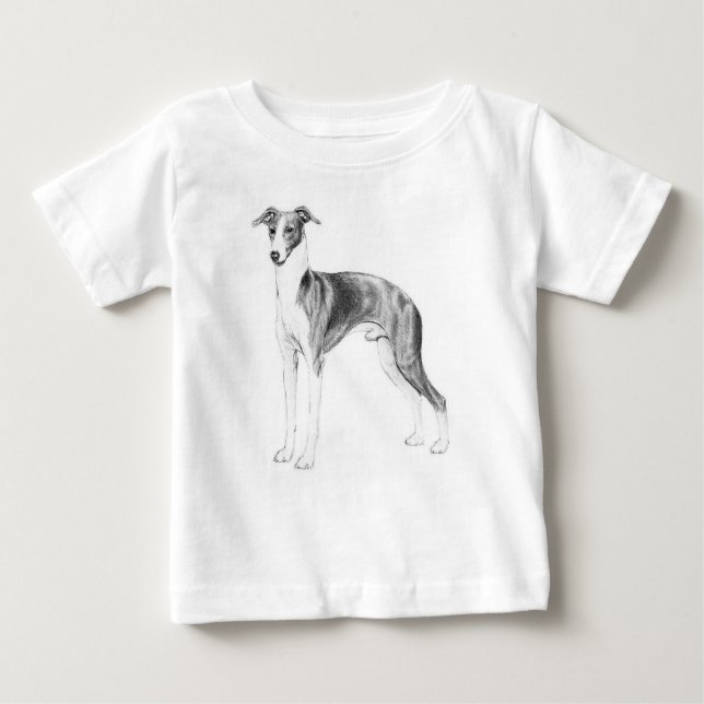 Camiseta Para Bebê Estilo de Greyhound Italiano (Frente)