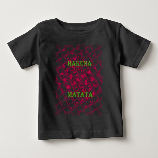 Camiseta Para Bebê Estilo de Matata Red Hakuna (Frente)
