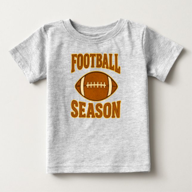 Camiseta Para Bebê Estilo de Patch Impresso da Época de Futebol (Frente)