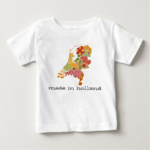 Camiseta Para Bebê Estilo de Patchwork Bohemian da Província Holandes
