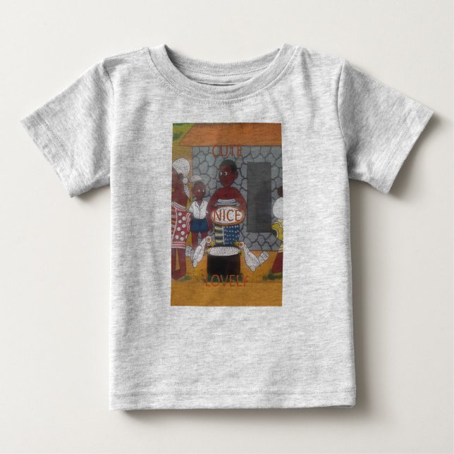 Camiseta Para Bebê Estilo de vida tradicional africano (Frente)