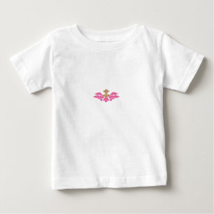 Camiseta Para Bebê Estilo Decorativo, Rosa Quente, Latão Antiquado