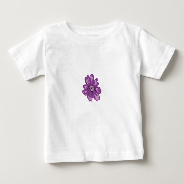 Camiseta Para Bebê Estilo Feminino, Berinjela Claro, Cedro Descolorid (Frente)