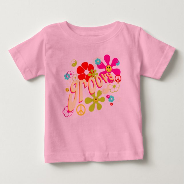 Camiseta Para Bebê Estilo Groovy Vibe 70 (Frente)