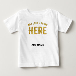 CAMISETA PARA BEBÊ ESTILO MODERNO PERSONALIZÁVEL BRANCO VERIFICADO CO