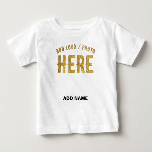 CAMISETA PARA BEBÊ ESTILO MODERNO PERSONALIZÁVEL BRANCO VERIFICADO MA (Frente)