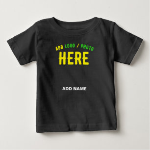 CAMISETA PARA BEBÊ ESTILO MODERNO PERSONALIZÁVEL PRETO MARCA VERIFICA