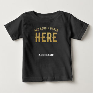 CAMISETA PARA BEBÊ ESTILO MODERNO PERSONALIZÁVEL PRETO VERIFICADO MAR