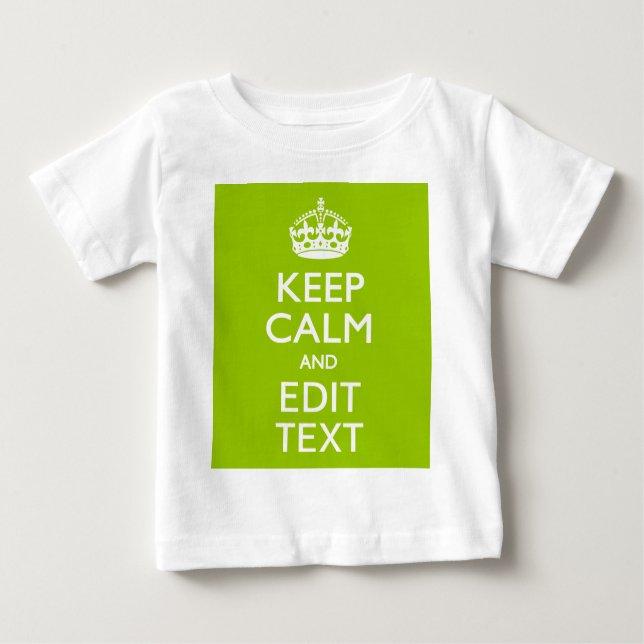 Camiseta Para Bebê Estilo Verde Android Mantenha-Se Calmo E O Texto (Frente)