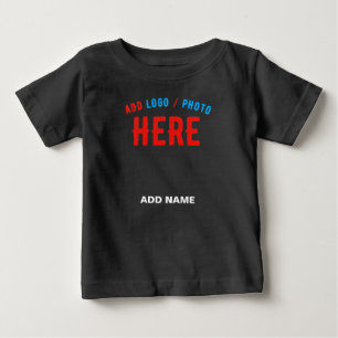 CAMISETA PARA BEBÊ ESTILOSO MODERNO PERSONALIZÁVEL PRETO VERIFICADO M