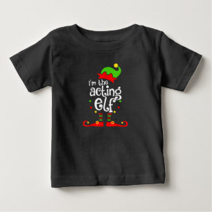 Camiseta Para Bebê Estou a representar o Natal da família Elf Xmas