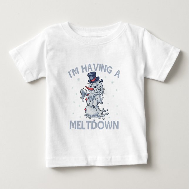 Camiseta Para Bebê Estou a ter um Snowman Feliz Natal. (Frente)