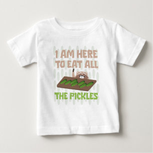 Camiseta Para Bebê estou aqui para comer todos os pepinos Raccoon eng