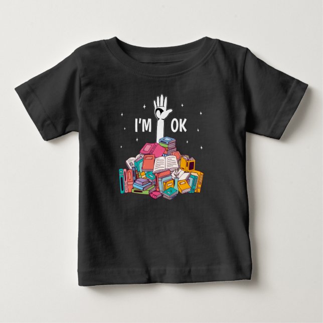 Camiseta Para Bebê Estou bem Engraçado Ler livro Presente (Frente)