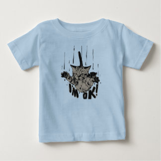 Camiseta Para Bebê Estou bem-gato caindo