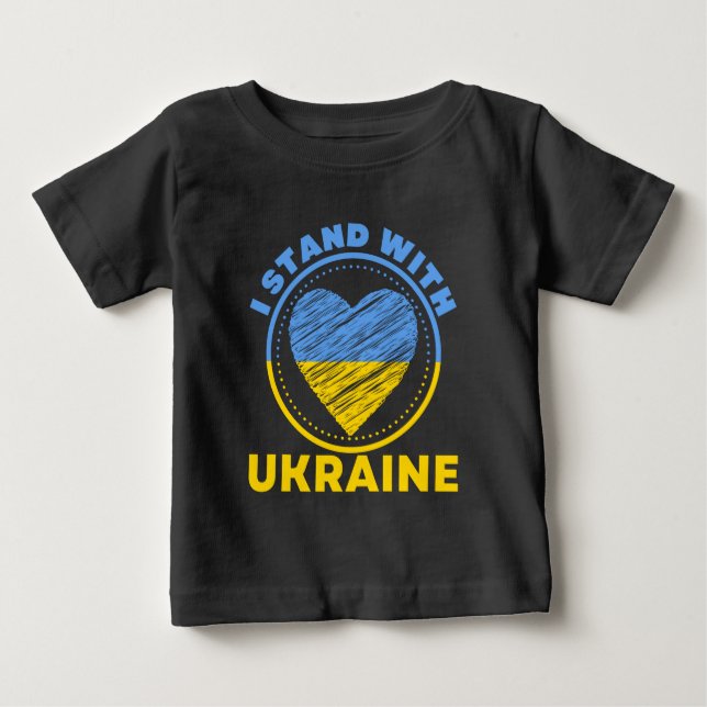 CAMISETA PARA BEBÊ ESTOU COM A UCRÂNIA - APOIO (Frente)