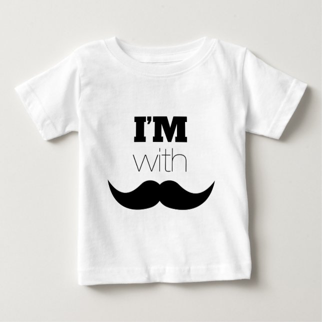 Camiseta Para Bebê Estou com bigode (Frente)
