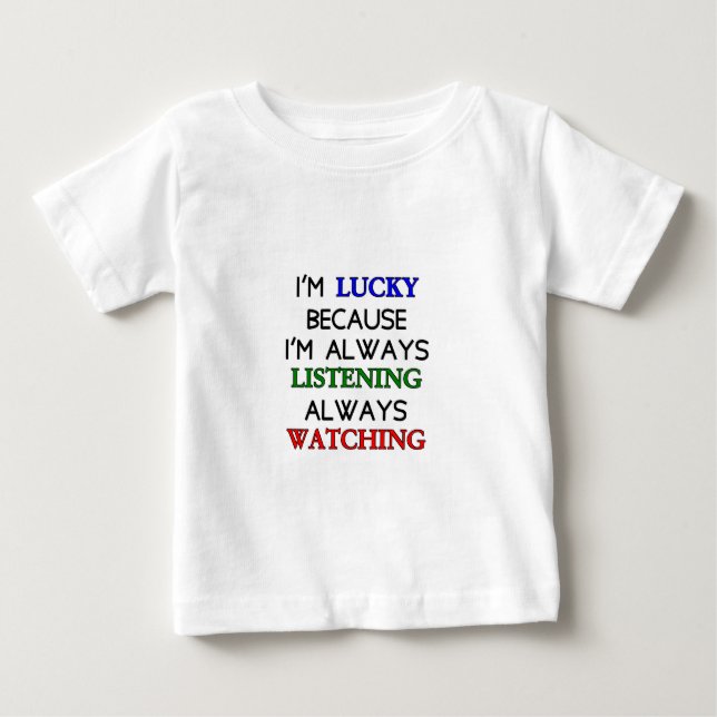 Camiseta Para Bebê Estou com Sorte (Frente)