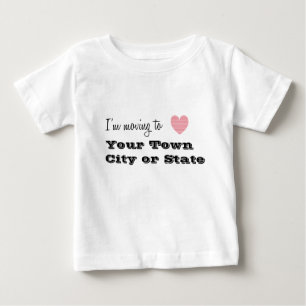Camiseta Para Bebê Estou me mudando para... Personalizado