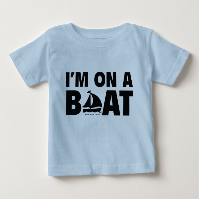Camiseta Para Bebê Estou num barco (Frente)