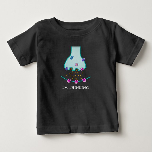 Camiseta Para Bebê Estou Pensando Neurônio Sinapse (Frente)