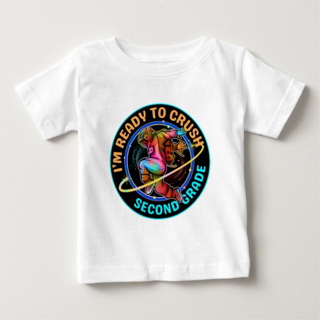 Camiseta Para Bebê Estou pronto para arrasar o segundo ano (Frente)