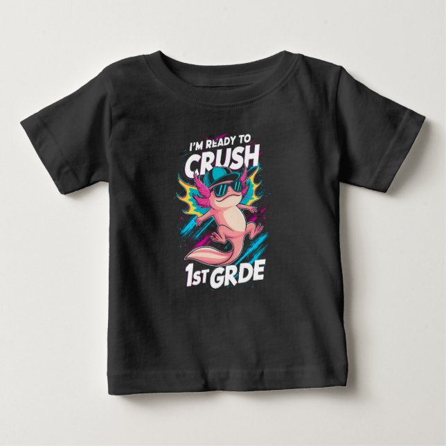 Camiseta Para Bebê Estou pronto para esmagar a Escola Axolotl de Volt (Frente)