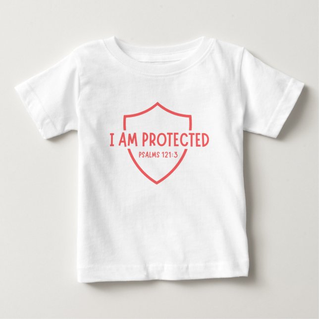 Camiseta Para Bebê Estou Protegido (Frente)