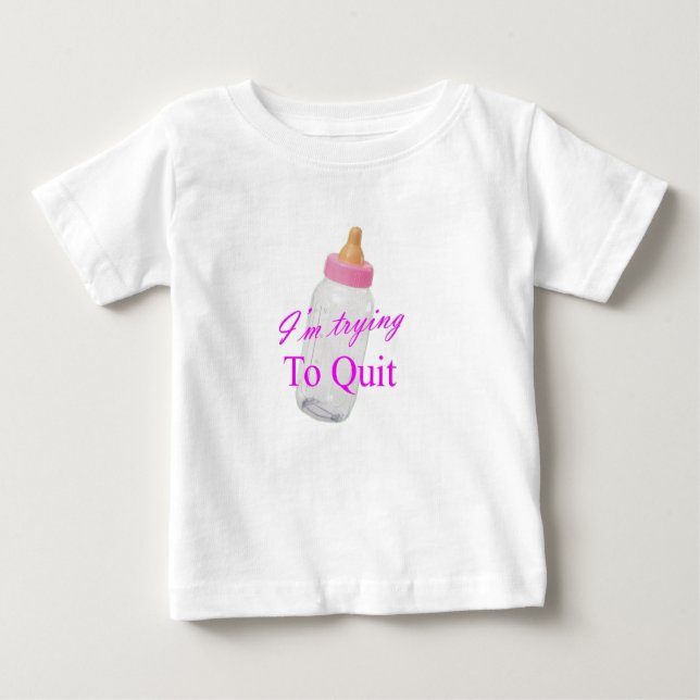 Camiseta Para Bebê Estou tentando parar (Frente)