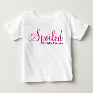 Camiseta Para Bebê Estragado por meu pai - branco