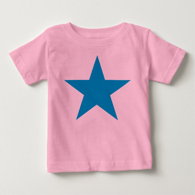 Camiseta Para Bebê Estrela azul brilhante (Frente)