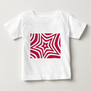 Camiseta Para Bebê Estrela branca e vermelha escura em um padrão veto
