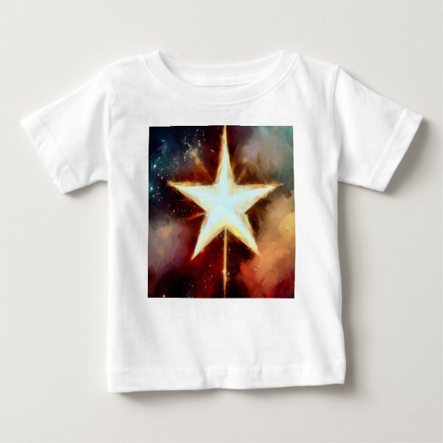 Camiseta Para Bebê Estrela de Natal 1 (Frente)