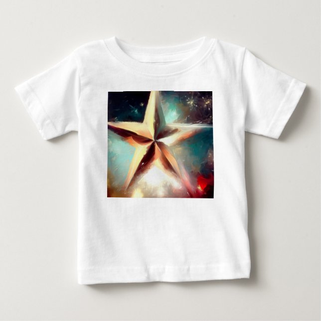 Camiseta Para Bebê Estrela de Natal 2 (Frente)