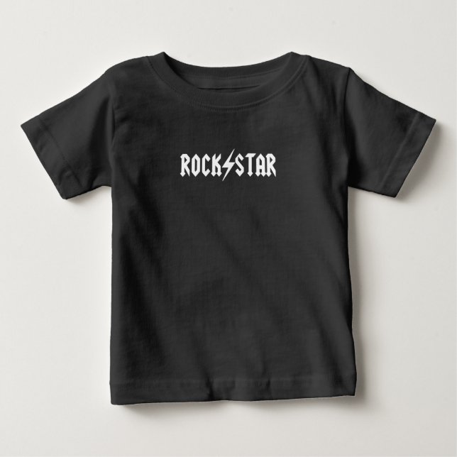 Camiseta Para Bebê Estrela de Rock (Frente)