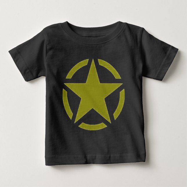 Camiseta Para Bebê estrela do exército (Frente)
