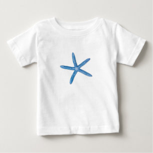 Camiseta Para Bebê Estrela do mar azul
