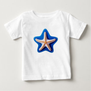 Camiseta Para Bebê Estrela-do-mar em Silhueta de Estrela
