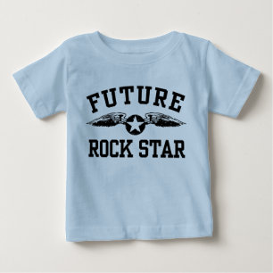 Camiseta Para Bebê Estrela do rock futura