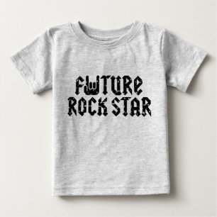 Camiseta Para Bebê Estrela do rock futura