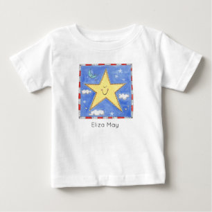 Camiseta Para Bebê Estrela Feliz Personalizada