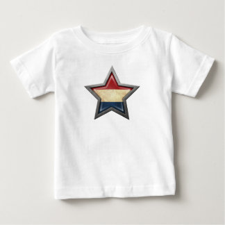 Camiseta Para Bebê Estrela holandesa da bandeira