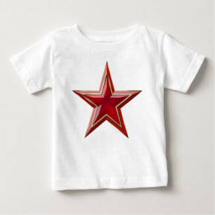 Camiseta Para Bebê Estrela Vermelha
