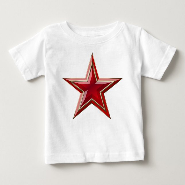 Camiseta Para Bebê Estrela Vermelha (Frente)