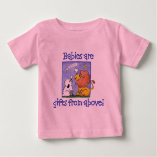 Camiseta Para Bebê Estrelas de queda da captura do leão e do cordeiro